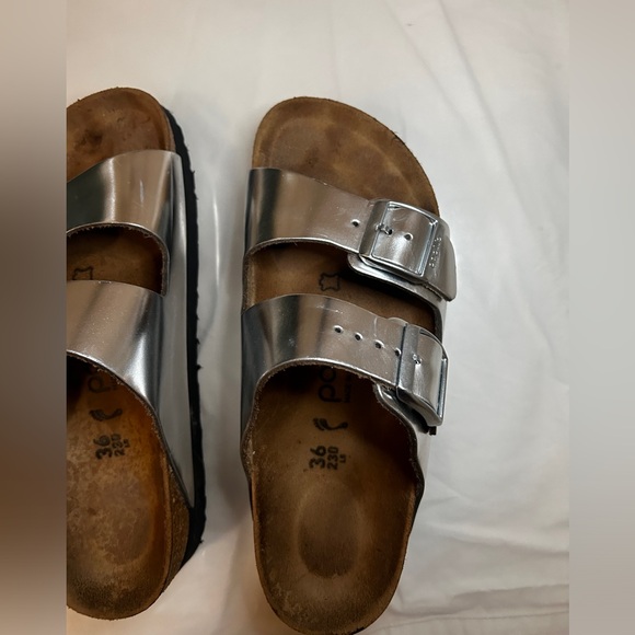 Chrome Silver Metallic Birkenstocks - Picture 3 of 16